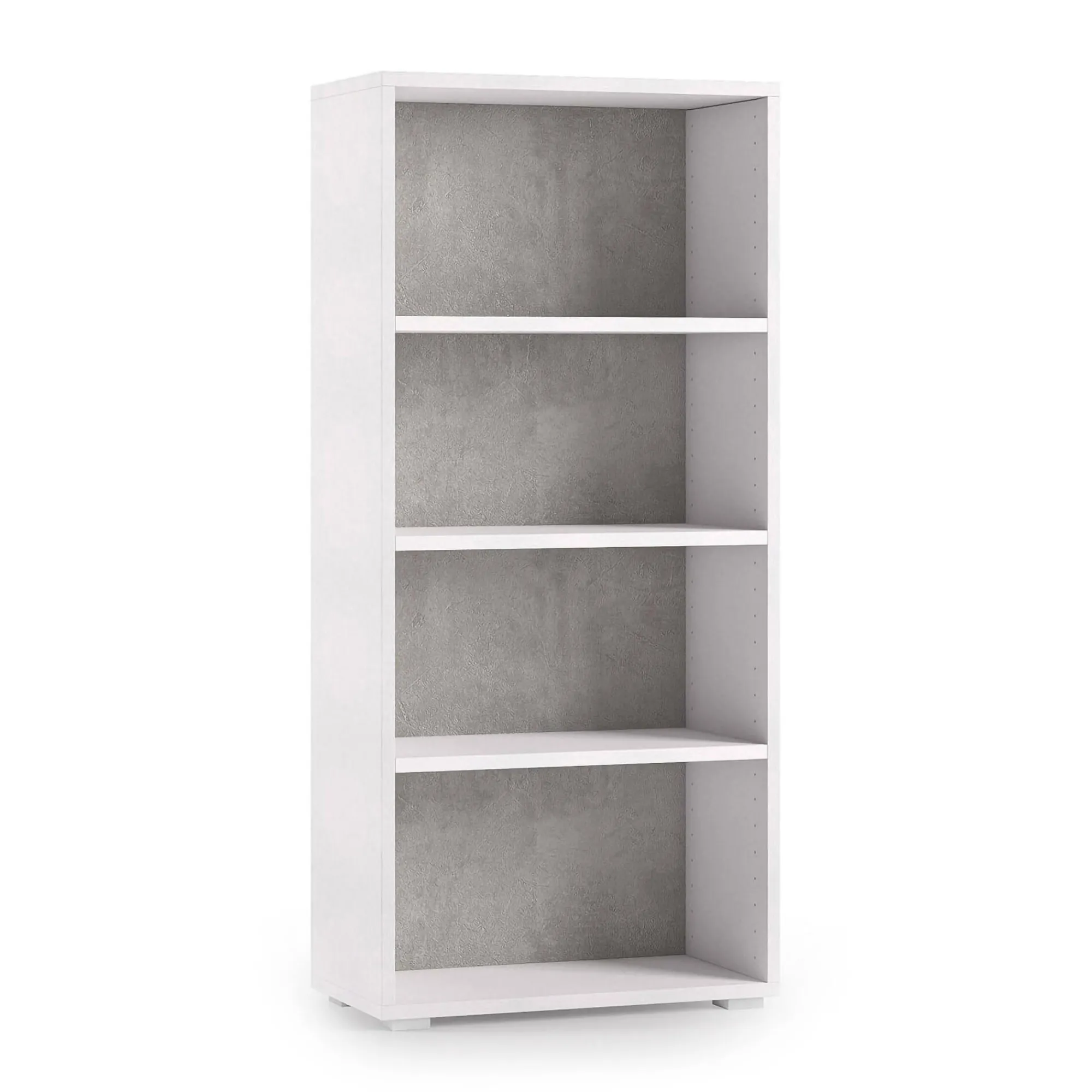 Libreria Ddjuri, 60x30h130 cm, Bianco e Cemento<Dmora Hot