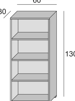 Libreria Ddjuri, 60x30h130 cm, Bianco e Cemento<Dmora Hot