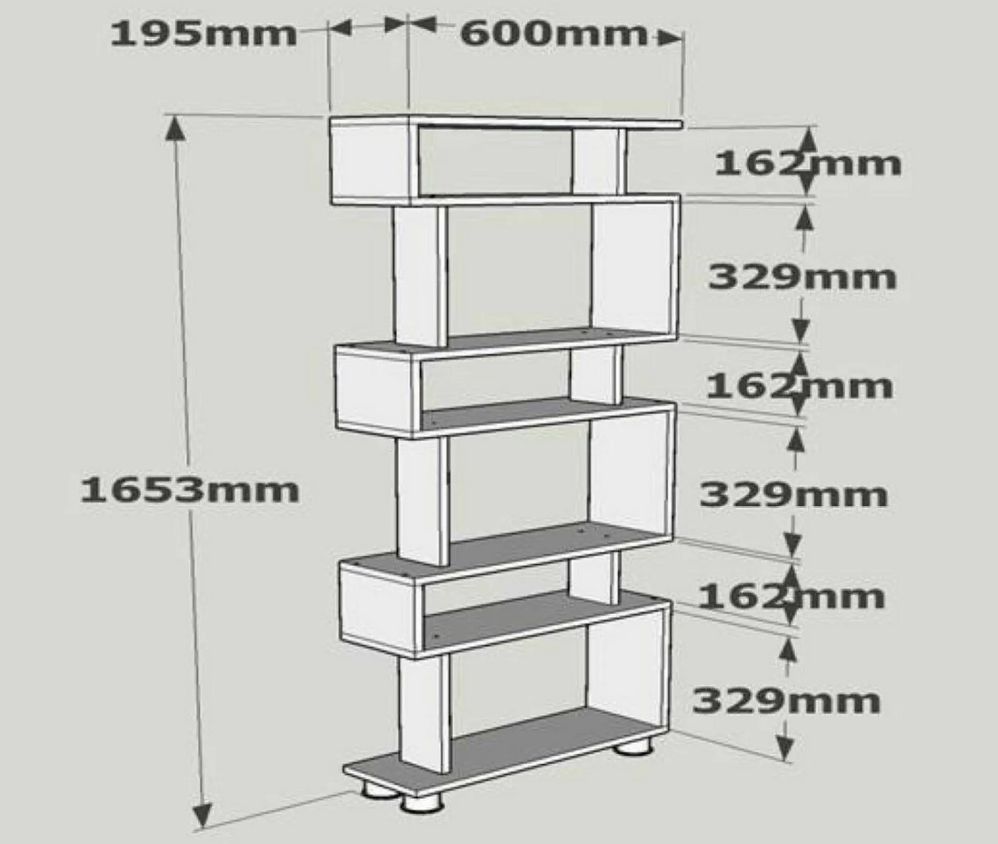 Libreria Doralice, 60x20h165 cm, Bianco e Noce<Dmora Outlet