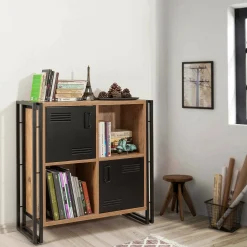 Libreria Dpecorin, Quercia e Nero, 89x35h89 cm<Dmora Best