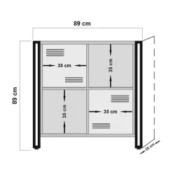 Libreria Dpecorin, Quercia e Nero, 89x35h89 cm<Dmora Best