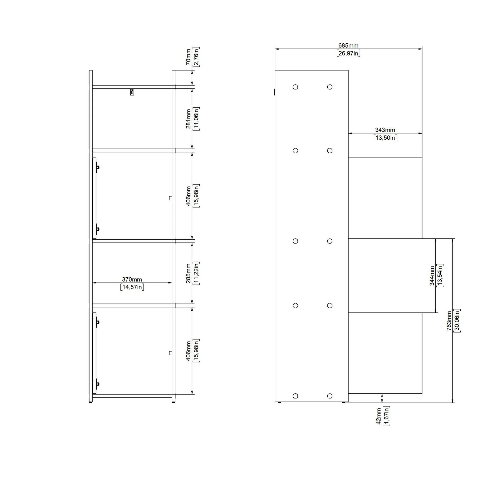Libreria Dricn, 34x40 h155 cm,<Dmora Fashion