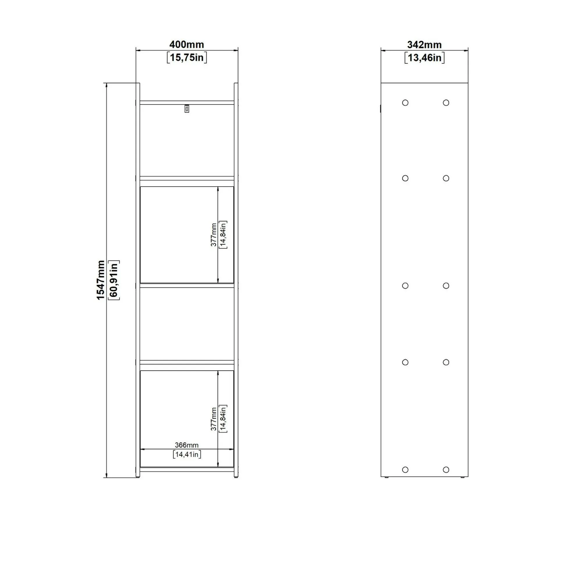 Libreria Dricn, 34x40 h155 cm,<Dmora Fashion