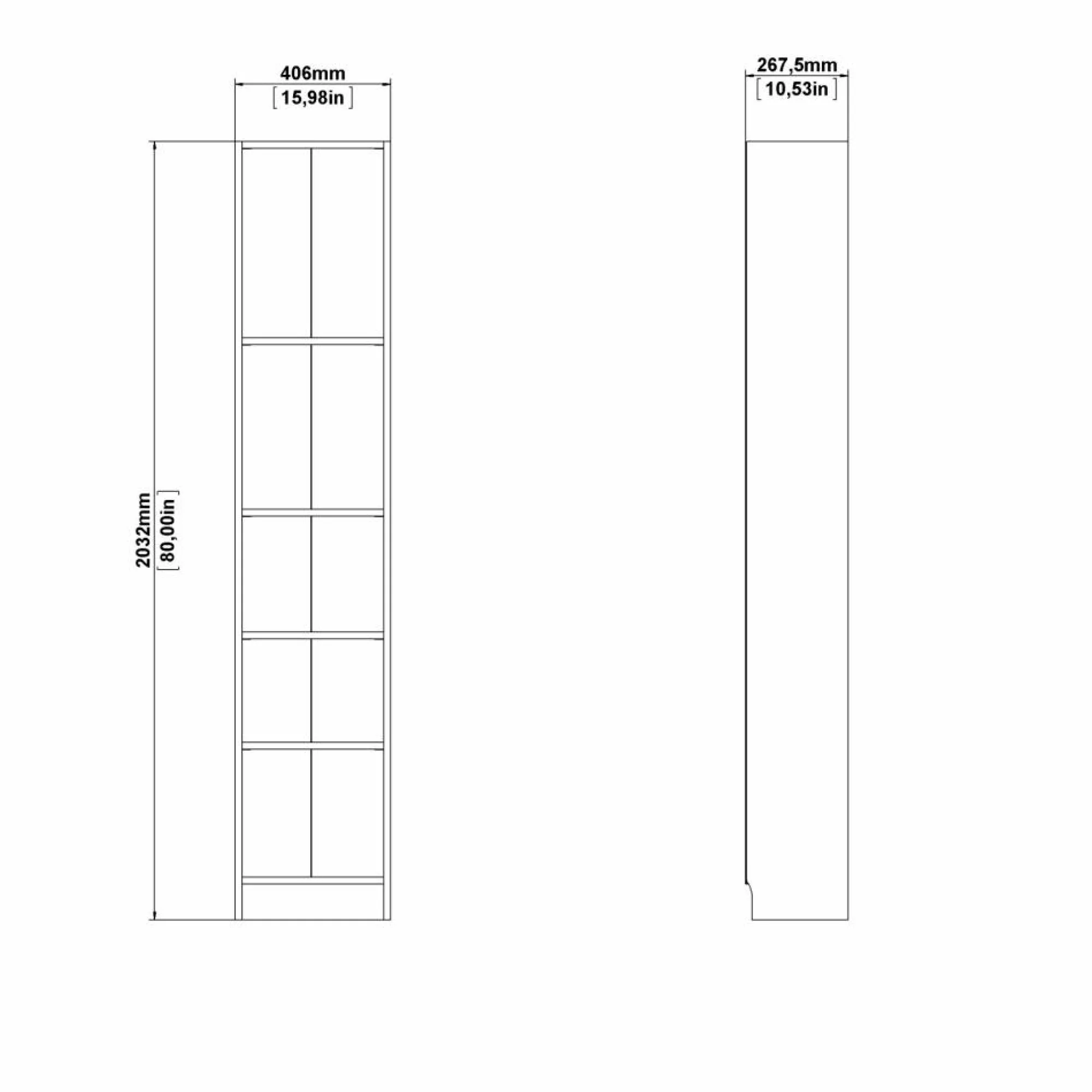 Libreria Drugan, 41x27 h203 cm,<Dmora Outlet