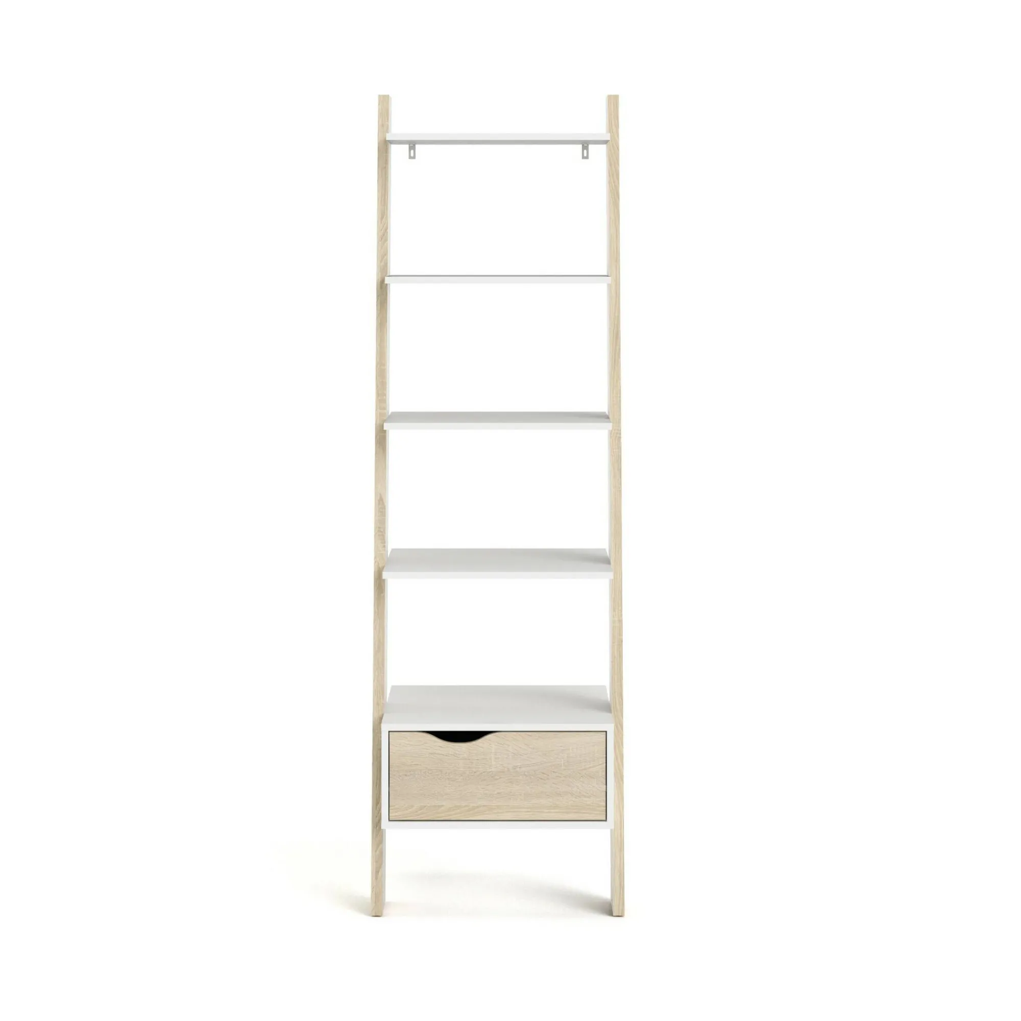 Libreria Dsol, 55x48 h180 cm, Bianco e Quercia<Dmora Fashion