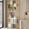 Libreria Dspelt, 34x80 h205 cm, Rovere e Bianco<Dmora Hot