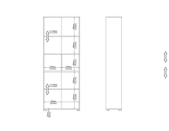 Libreria Dsposit, 34x80 h205 cm,<Dmora Best