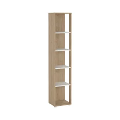 Libreria Dtalarin, 34x41 h205 cm, Rovere e Bianco<Dmora Best Sale
