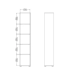 Libreria Dtalarin, 34x41 h205 cm, Rovere e Bianco<Dmora Best Sale