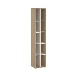 Libreria Dtedesc, 34x41 h205 cm, Rovere e Bianco<Dmora Shop