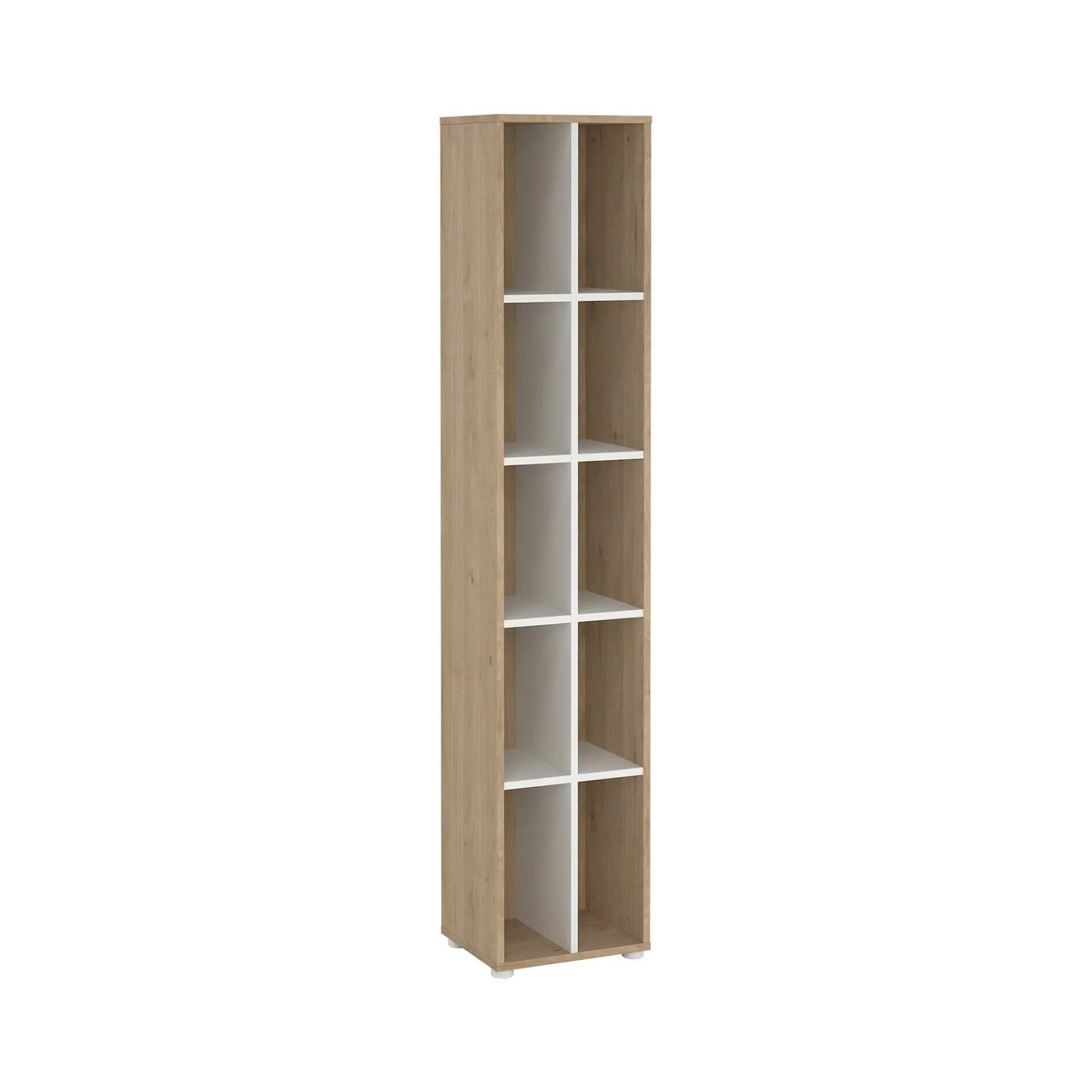 Libreria Dtedesc, 34x41 h205 cm, Rovere e Bianco<Dmora Shop