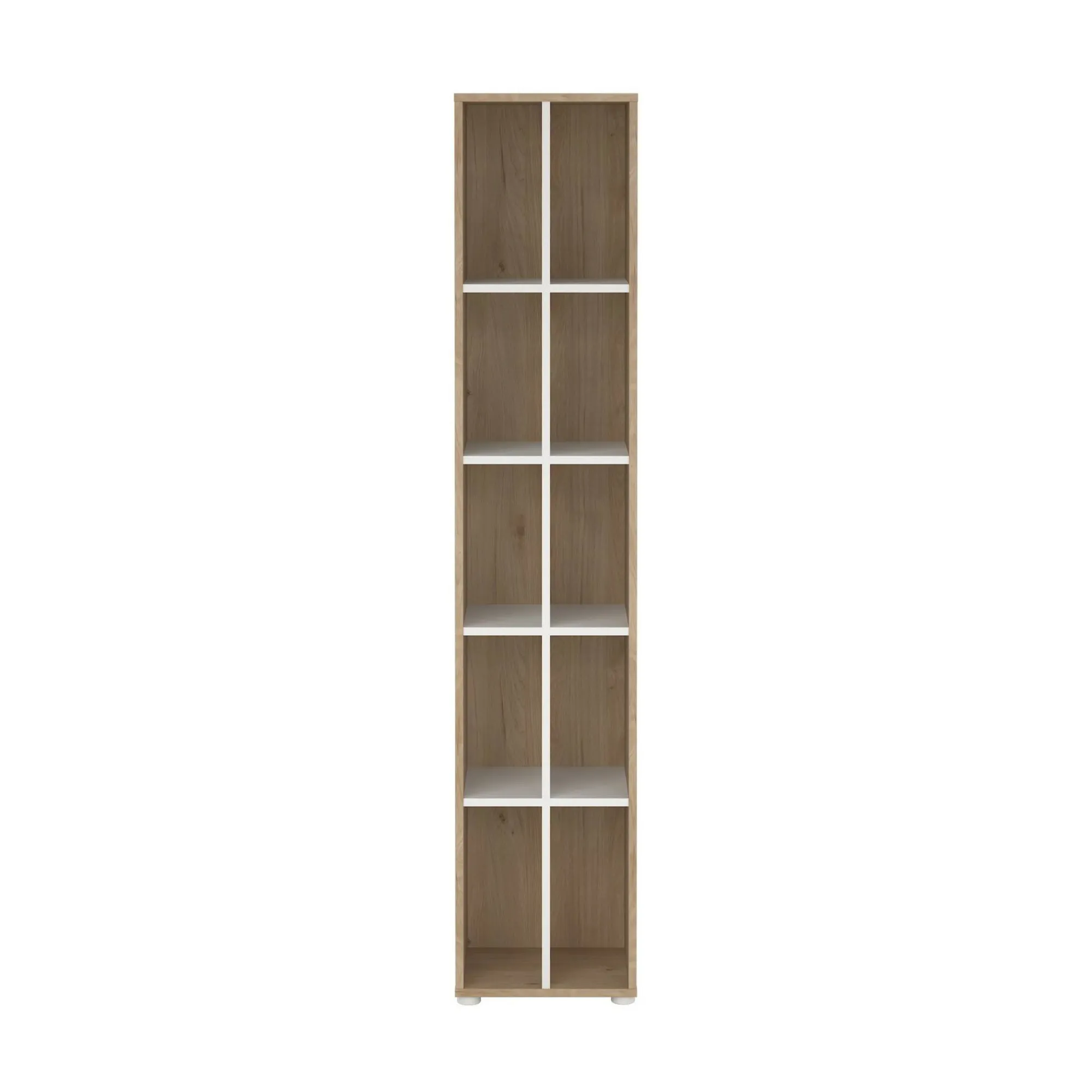 Libreria Dtedesc, 34x41 h205 cm, Rovere e Bianco<Dmora Shop