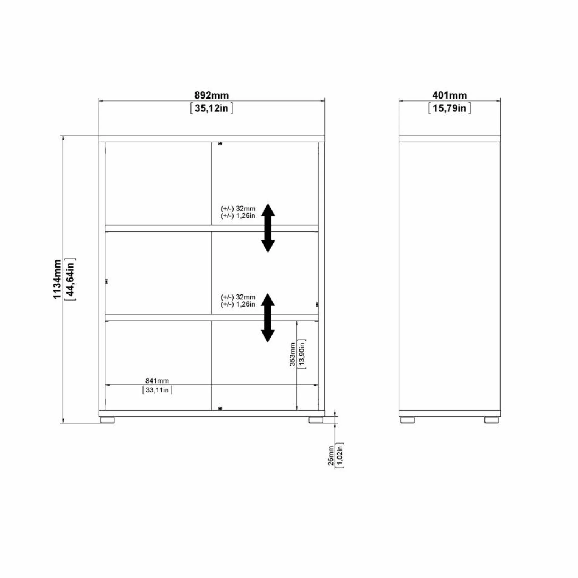 Libreria Dterlizz, 89x40 h113 cm,<Dmora Online