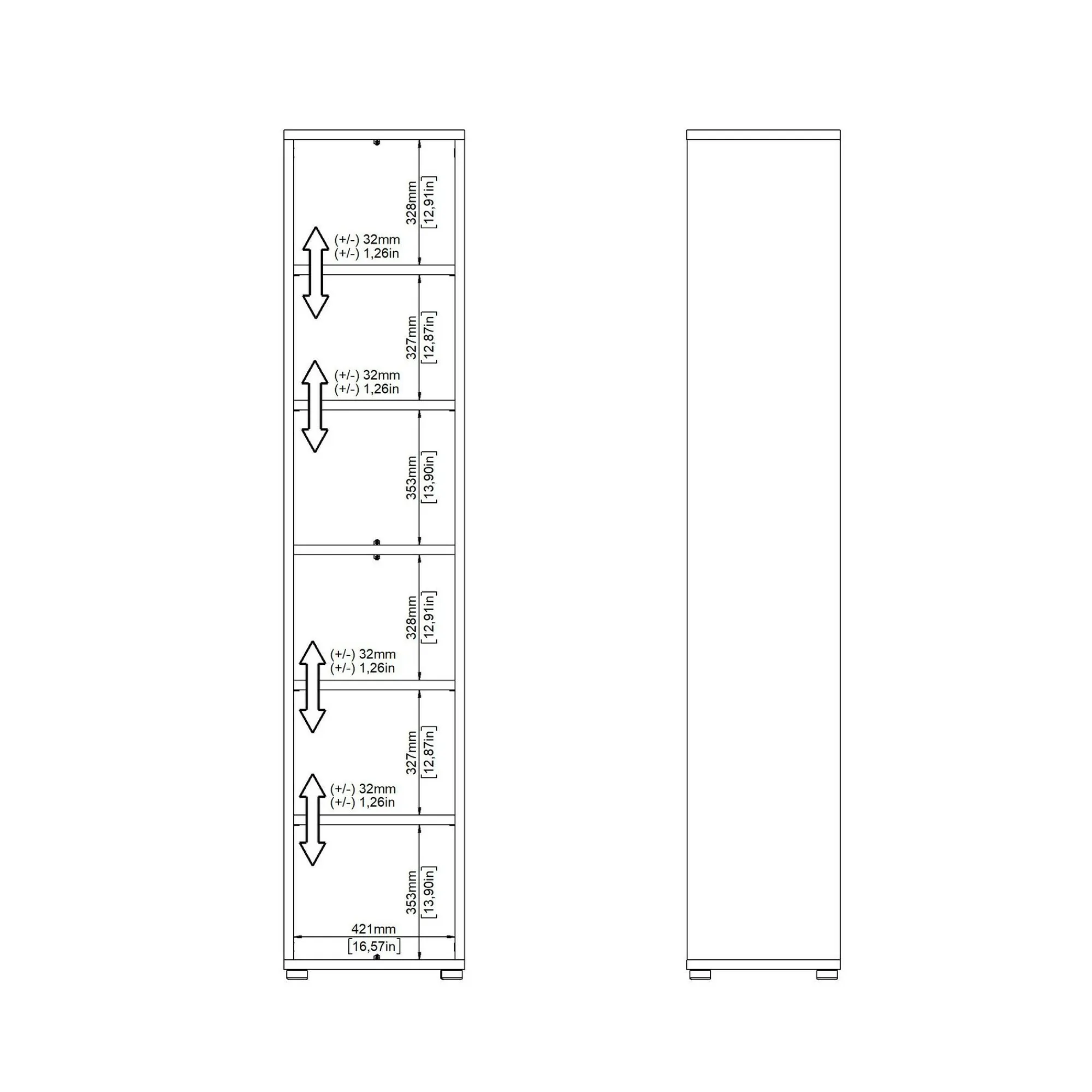 Libreria Dtern, 40x47 h222 cm,<Dmora Best Sale