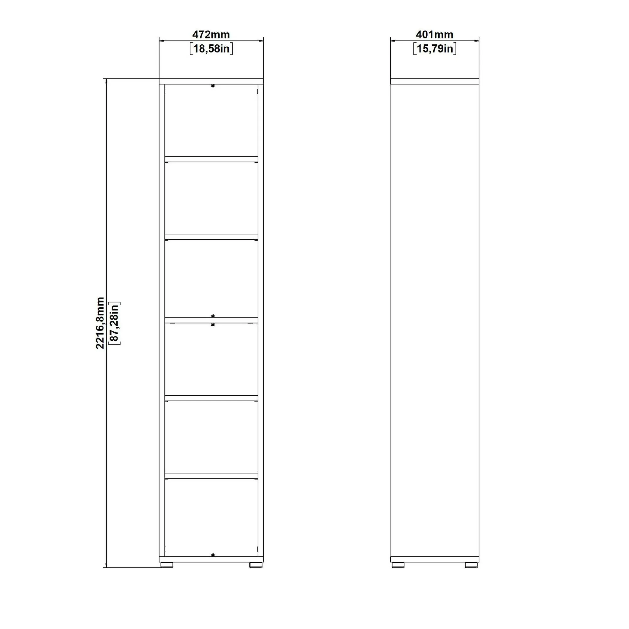 Libreria Dtern, 40x47 h222 cm,<Dmora Cheap