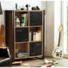 Libreria Ercolina, Quercia e Nero, 89x35h127 cm<Dmora Best Sale