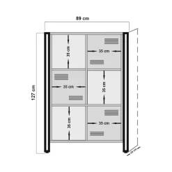 Libreria Ercolina, Quercia e Nero, 89x35h127 cm<Dmora Best Sale