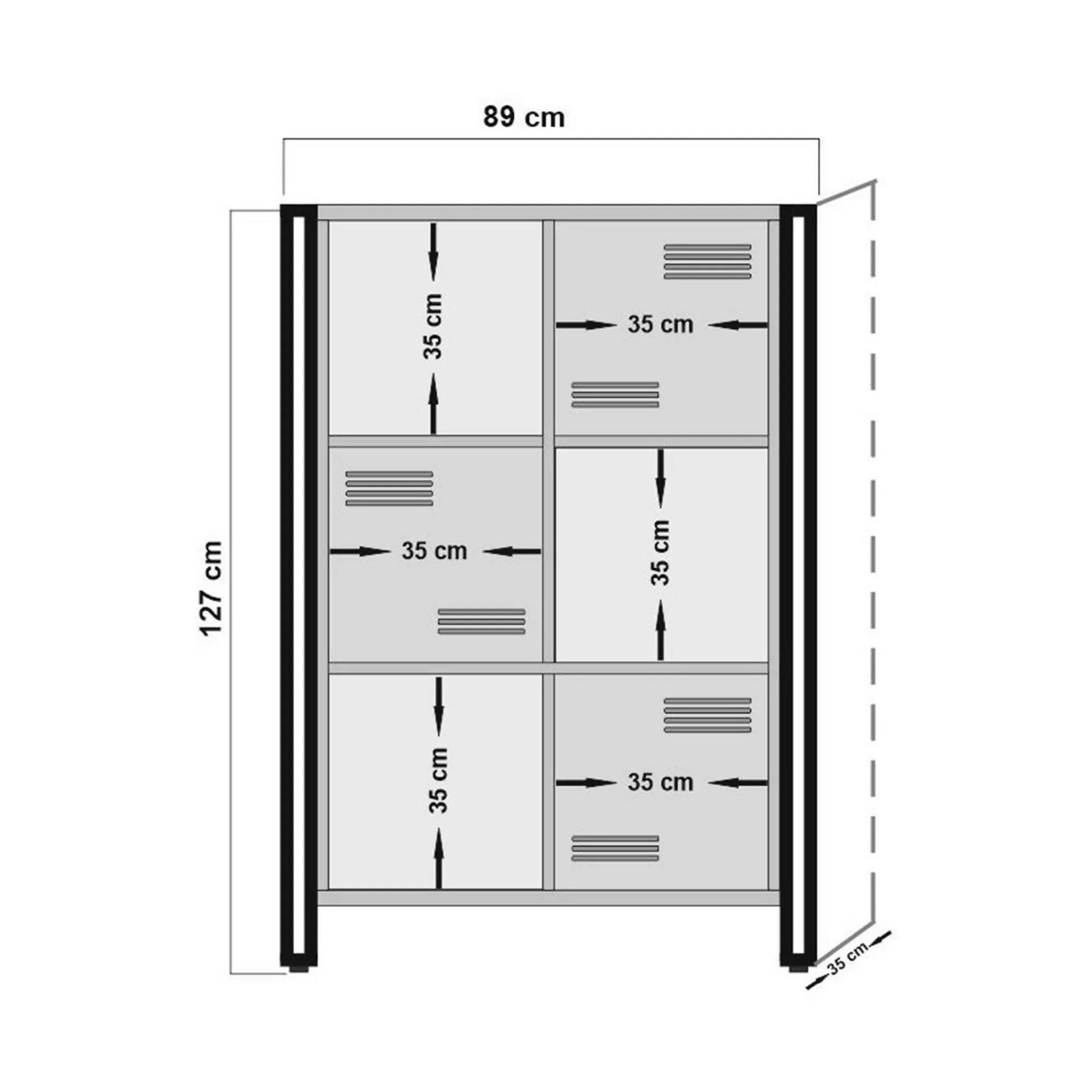 Libreria Ercolina, Quercia e Nero, 89x35h127 cm<Dmora Best Sale