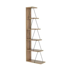 Libreria Erminia, 50x22h150 cm, Quercia e Nero<Dmora Store