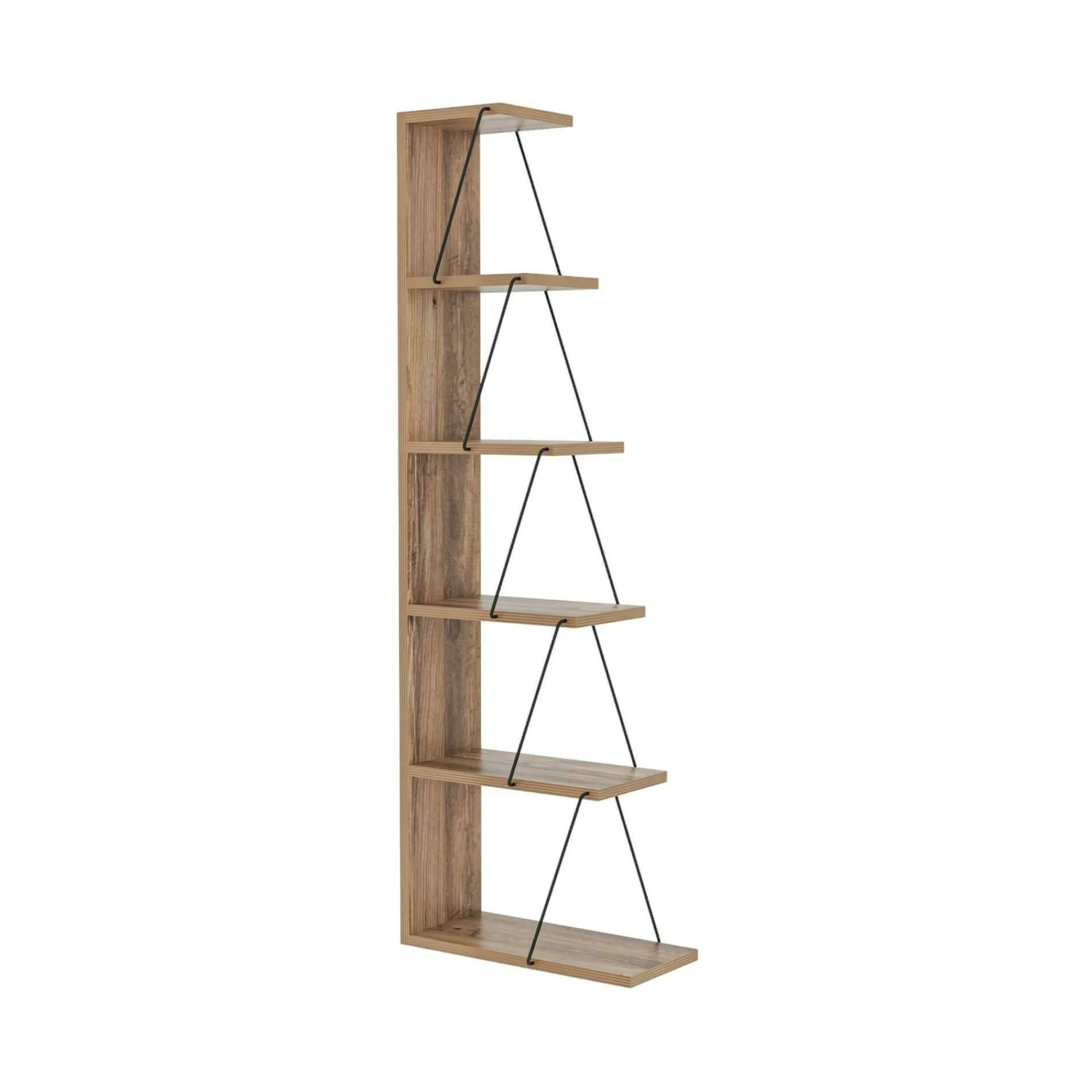 Libreria Erminia, 50x22h150 cm, Quercia e Nero<Dmora Store