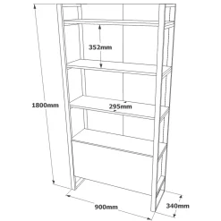 Libreria Georges, 90x34 h180 cm,<Dmora Clearance