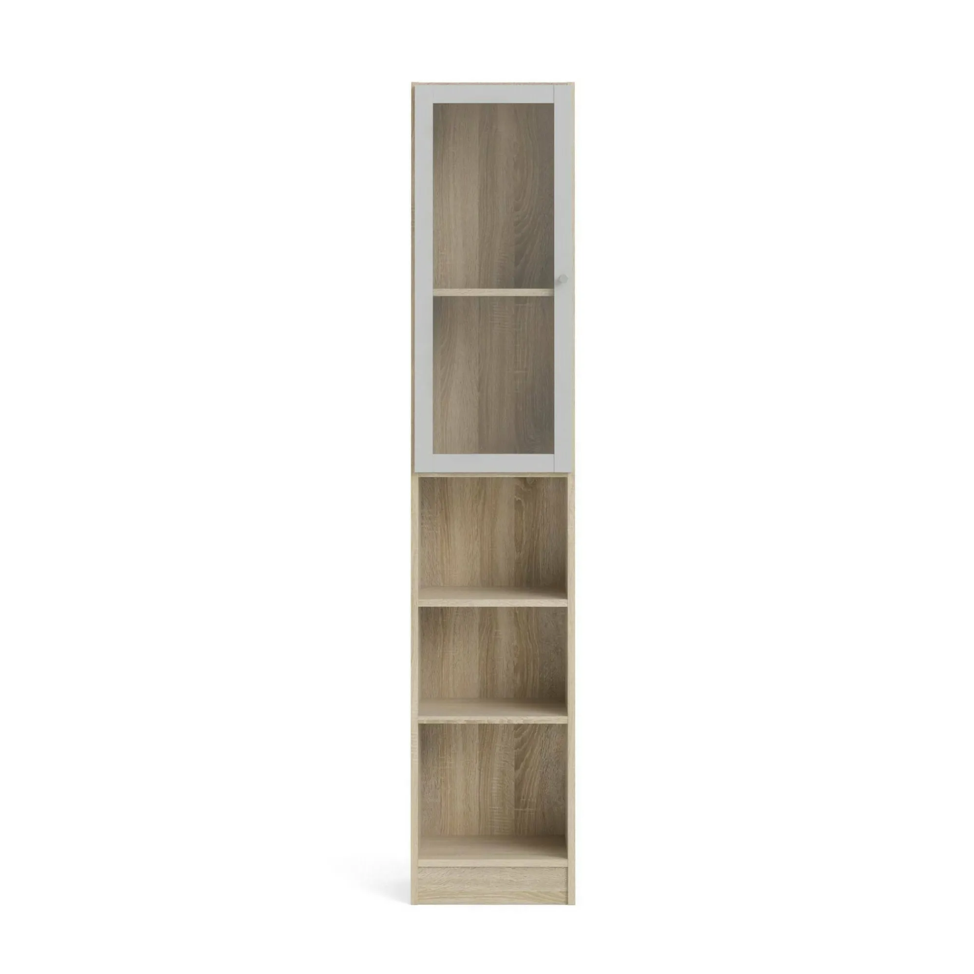 Libreria Greg, 28x41 h203 cm, Quercia e Bianco<Dmora Online
