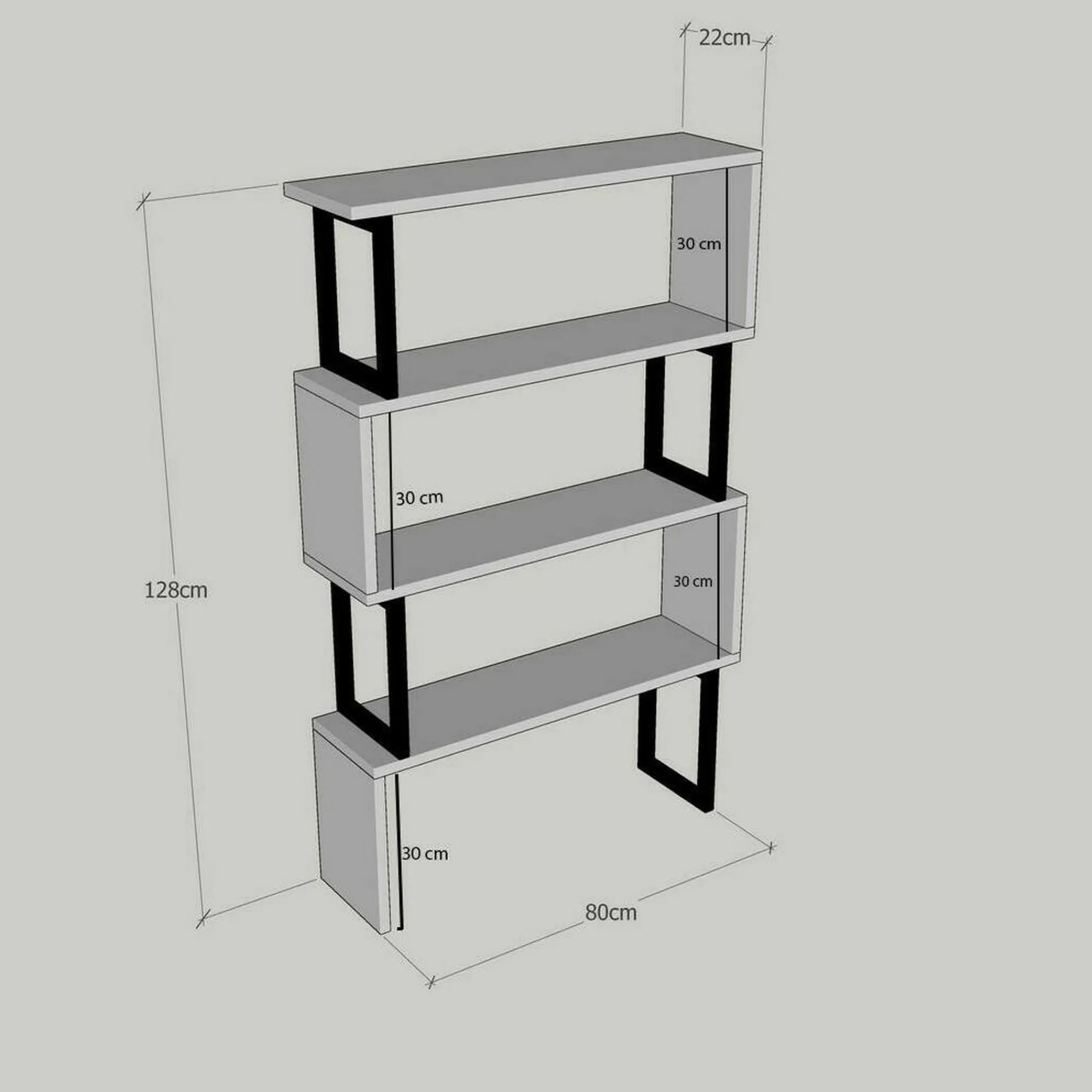 Libreria Haruto, 80x22h128 cm,<Dmora Hot