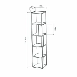 Libreria Herman, 34x34 h161 cm,<Dmora Sale