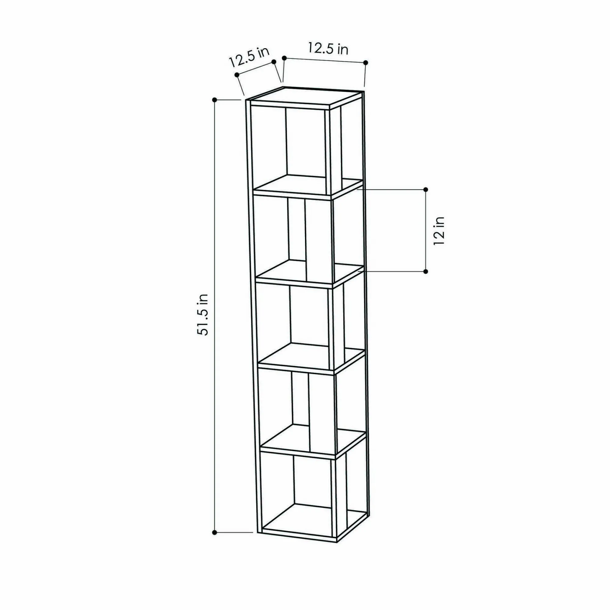 Libreria Herman, 34x34 h161 cm,<Dmora Sale