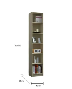Libreria Ian, 40x28h201 cm,<Dmora Discount