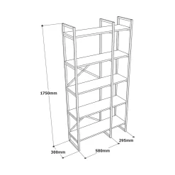 Libreria Isla, 88x30h175 cm, Bianco e Oro<Dmora Cheap