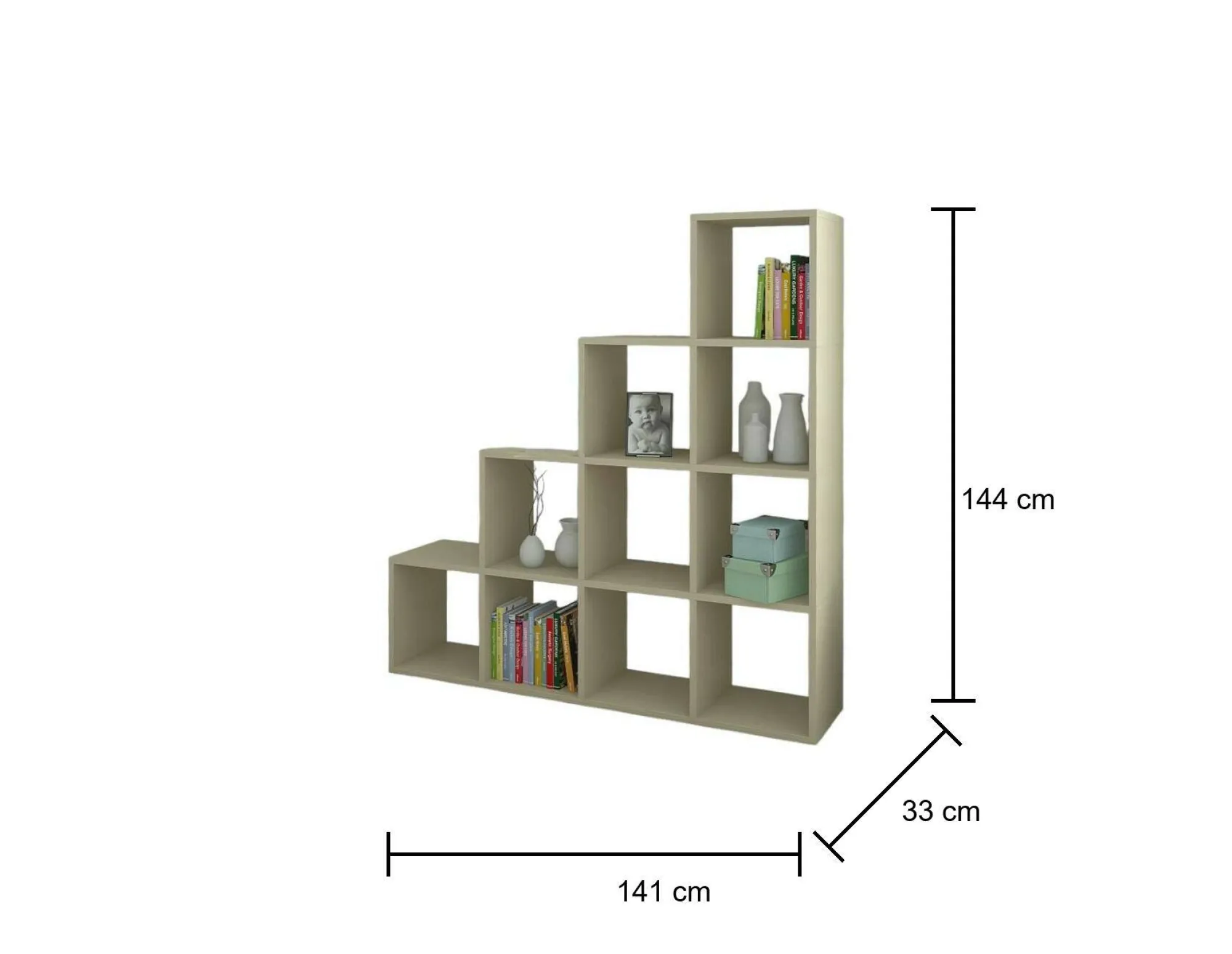 Libreria Jolina, 141x33h144 cm,<Dmora Sale