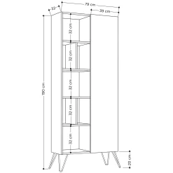 Libreria Lince, 79x32 h190 cm,<Dmora Cheap