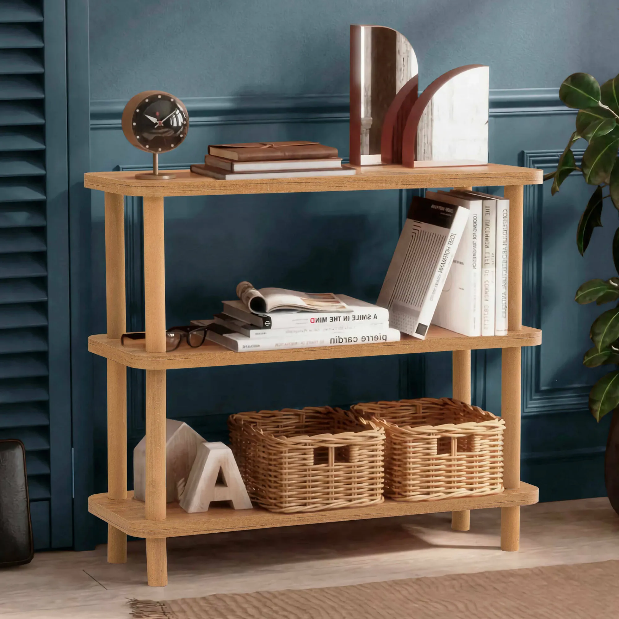 Libreria Maharaja, 80x28 h75 cm,<Dmora New