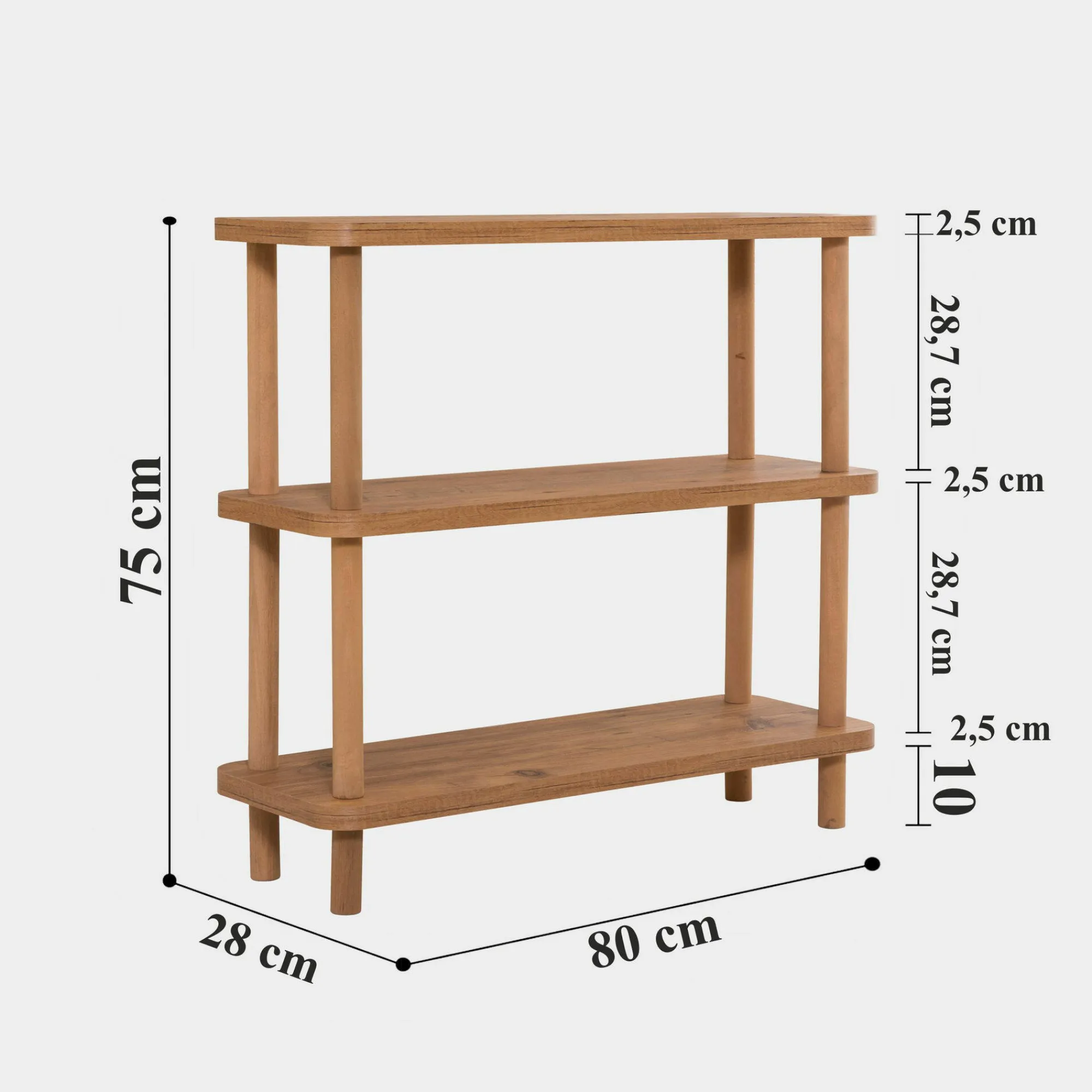 Libreria Maharaja, 80x28 h75 cm,<Dmora New