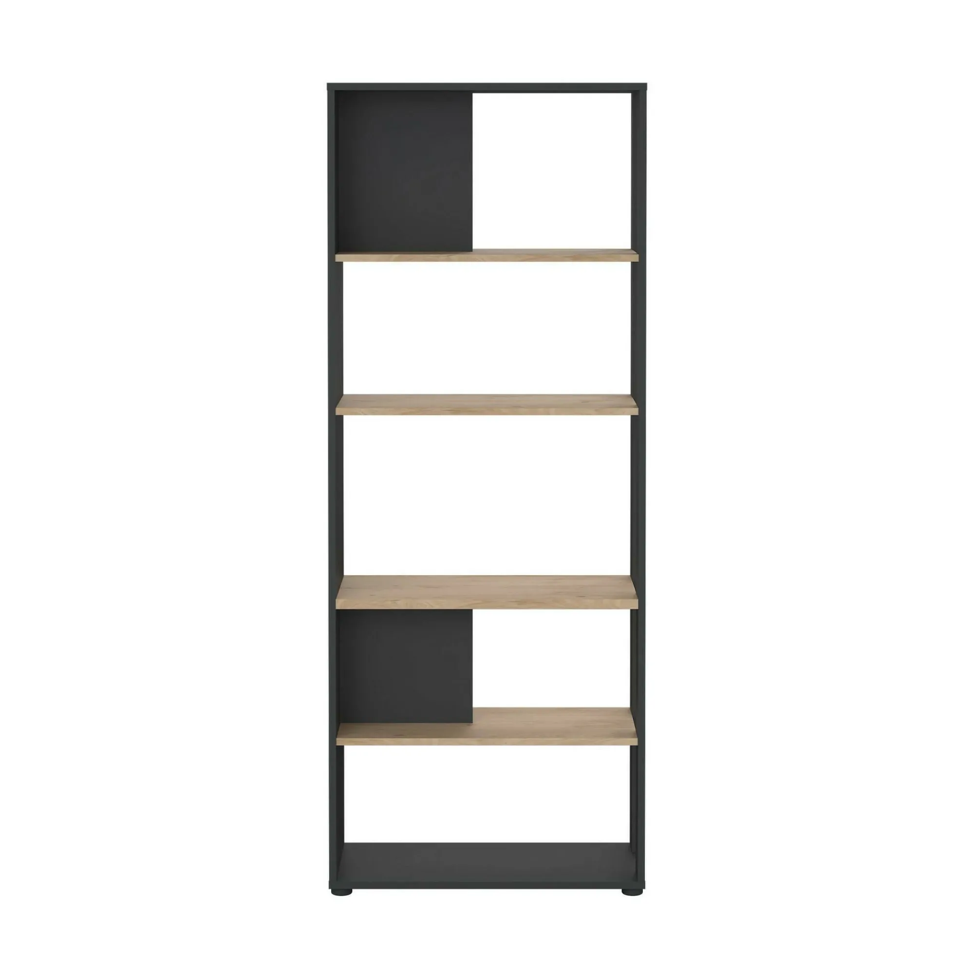 Libreria MuGuiying, 34x80 h205 cm, Rovere e Grigio<Dmora Shop
