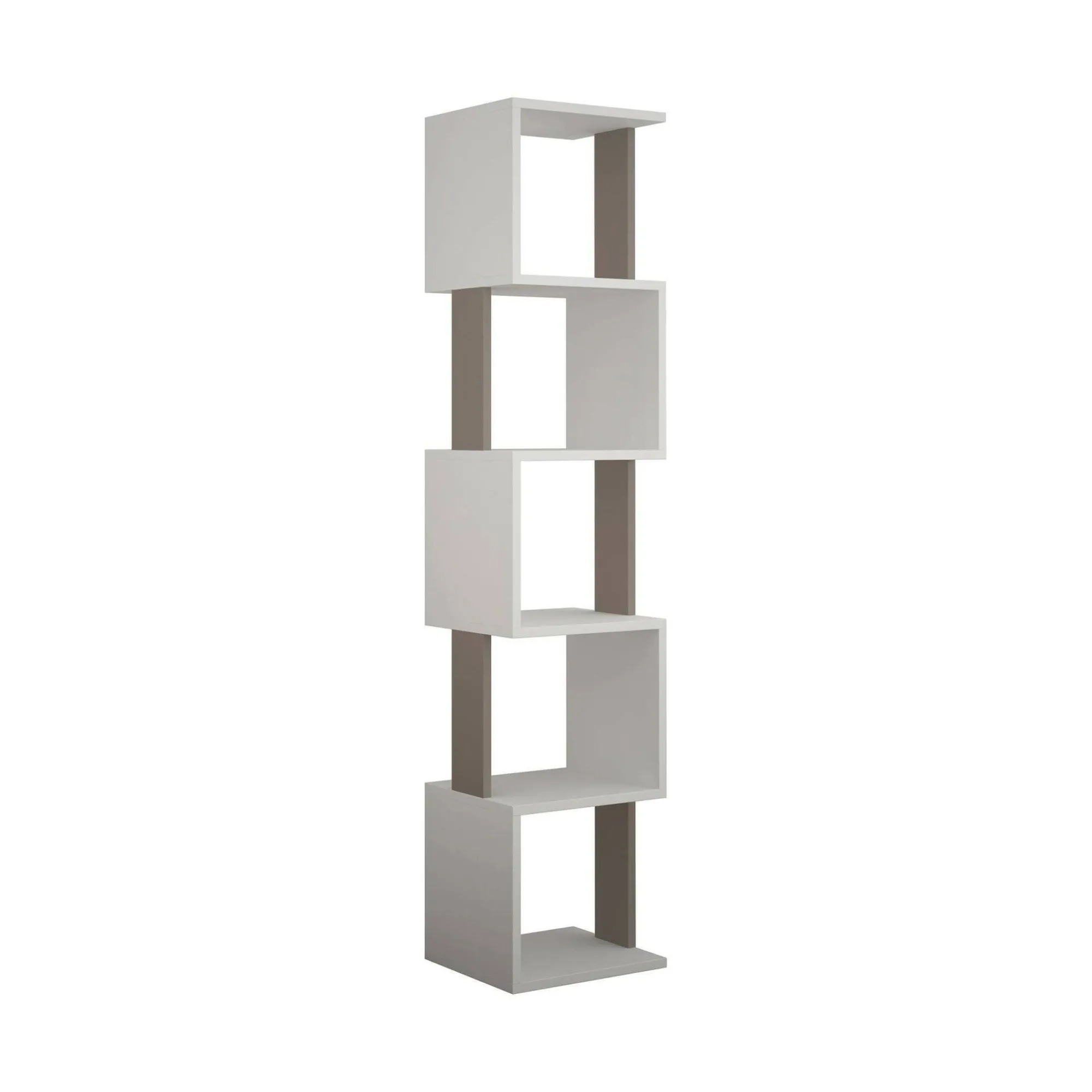 Libreria Nada, 35x30h161 cm, Bianco e Tortora<Dmora Best