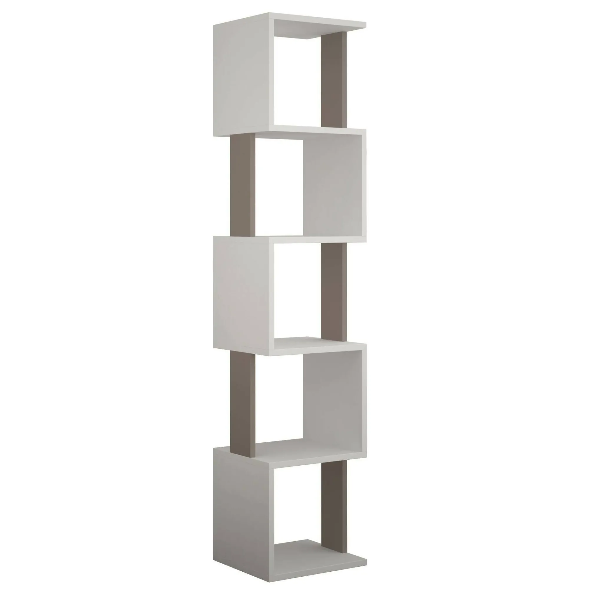 Libreria Nada, 35x30h161 cm, Bianco e Tortora<Dmora Best