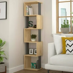 Libreria Nada, 35x30h161 cm, Quercia e Antracite<Dmora Shop