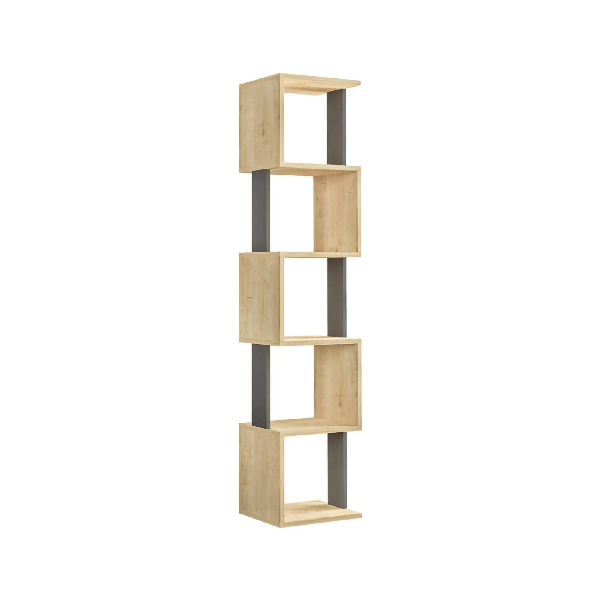 Libreria Nada, 35x30h161 cm, Quercia e Antracite<Dmora Shop