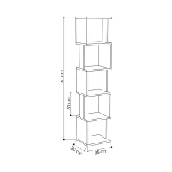 Libreria Nada, 35x30h161 cm, Quercia e Antracite<Dmora Shop