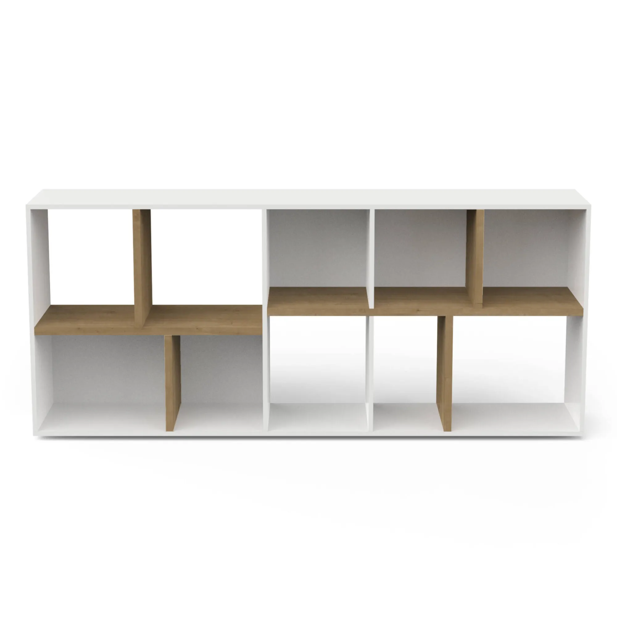 Libreria Nisha, 78x36 h183 cm, Rovere e Bianco<Dmora Cheap