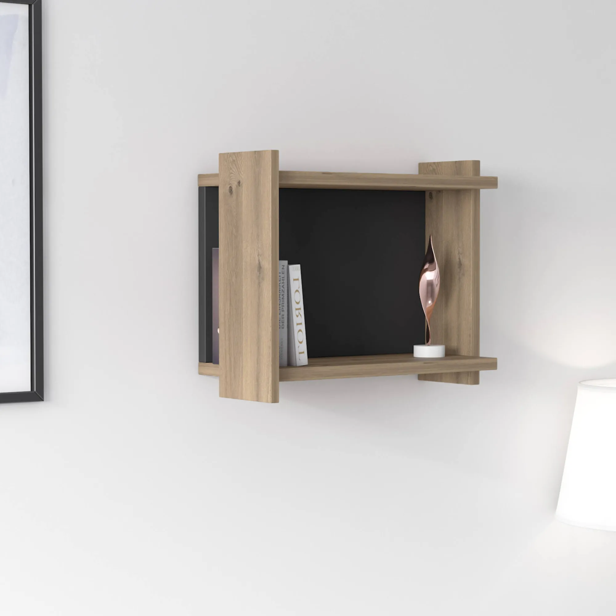 Libreria pensile da parete, cm 45 x 51 x 35, colore e antracite<Dmora Fashion