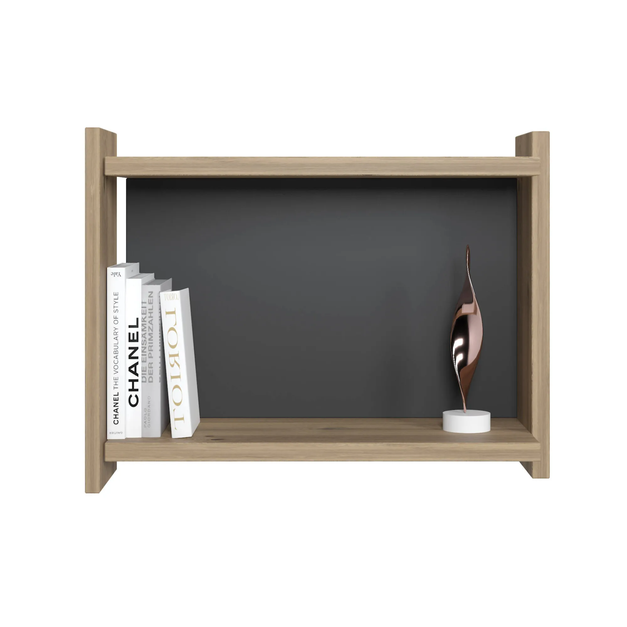 Libreria pensile da parete, cm 45 x 51 x 35, colore e antracite<Dmora Fashion