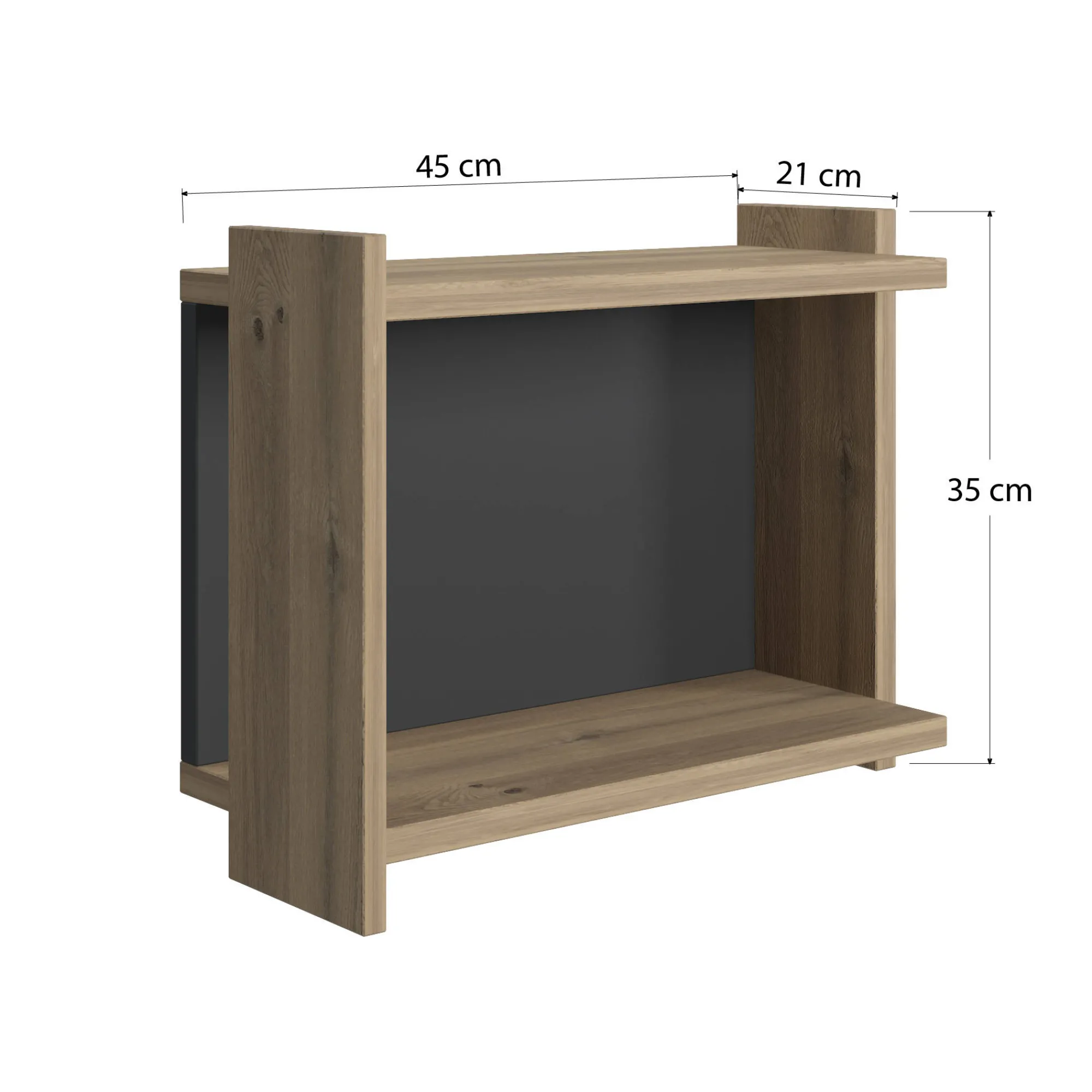 Libreria pensile da parete, cm 45 x 51 x 35, colore e antracite<Dmora Fashion