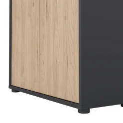 Libreria Perrine, Scaffale da ufficio, Mobile portalibri, Biblioteca, 34x80 h124 cm, Rovere e Grigio<Dmora Sale