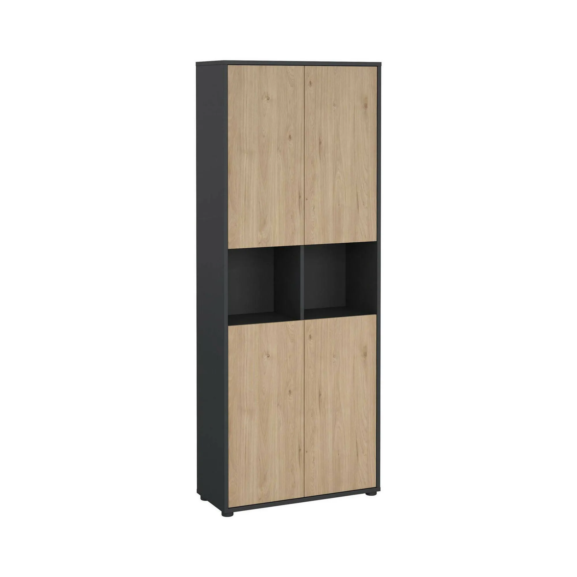 Libreria Pierre, 34x80 h205 cm, Rovere e Grigio<Dmora Fashion