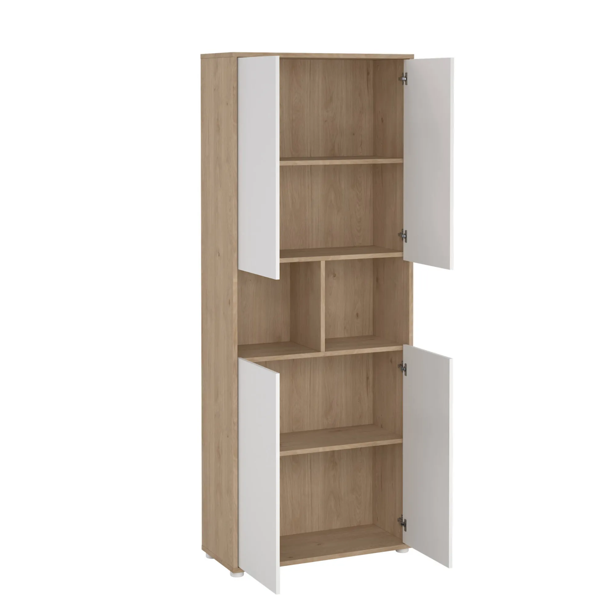 Libreria Pierre, 34x80 h205 cm, Rovere e Bianco<Dmora Flash Sale