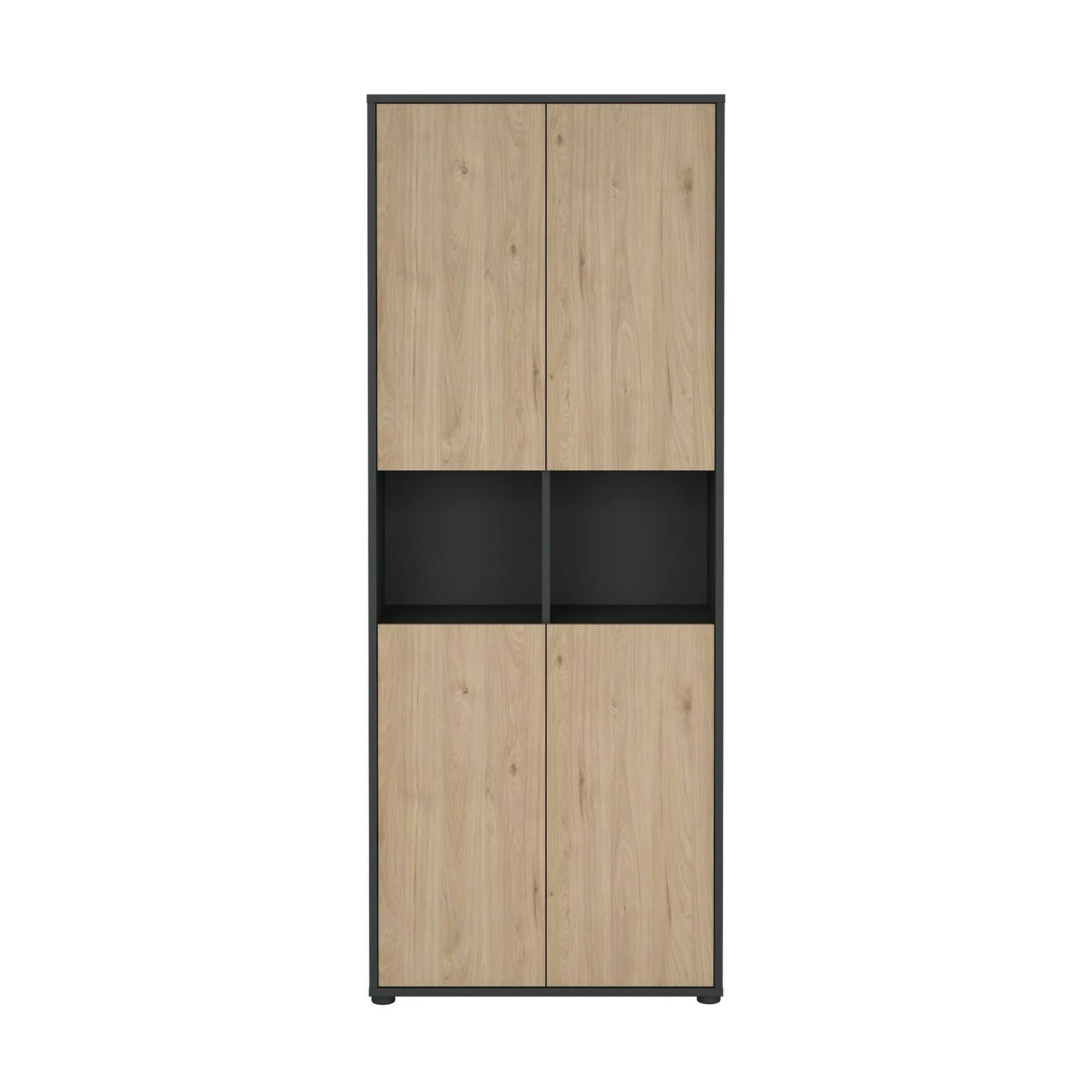 Libreria Pierre, 34x80 h205 cm, Rovere e Grigio<Dmora Fashion