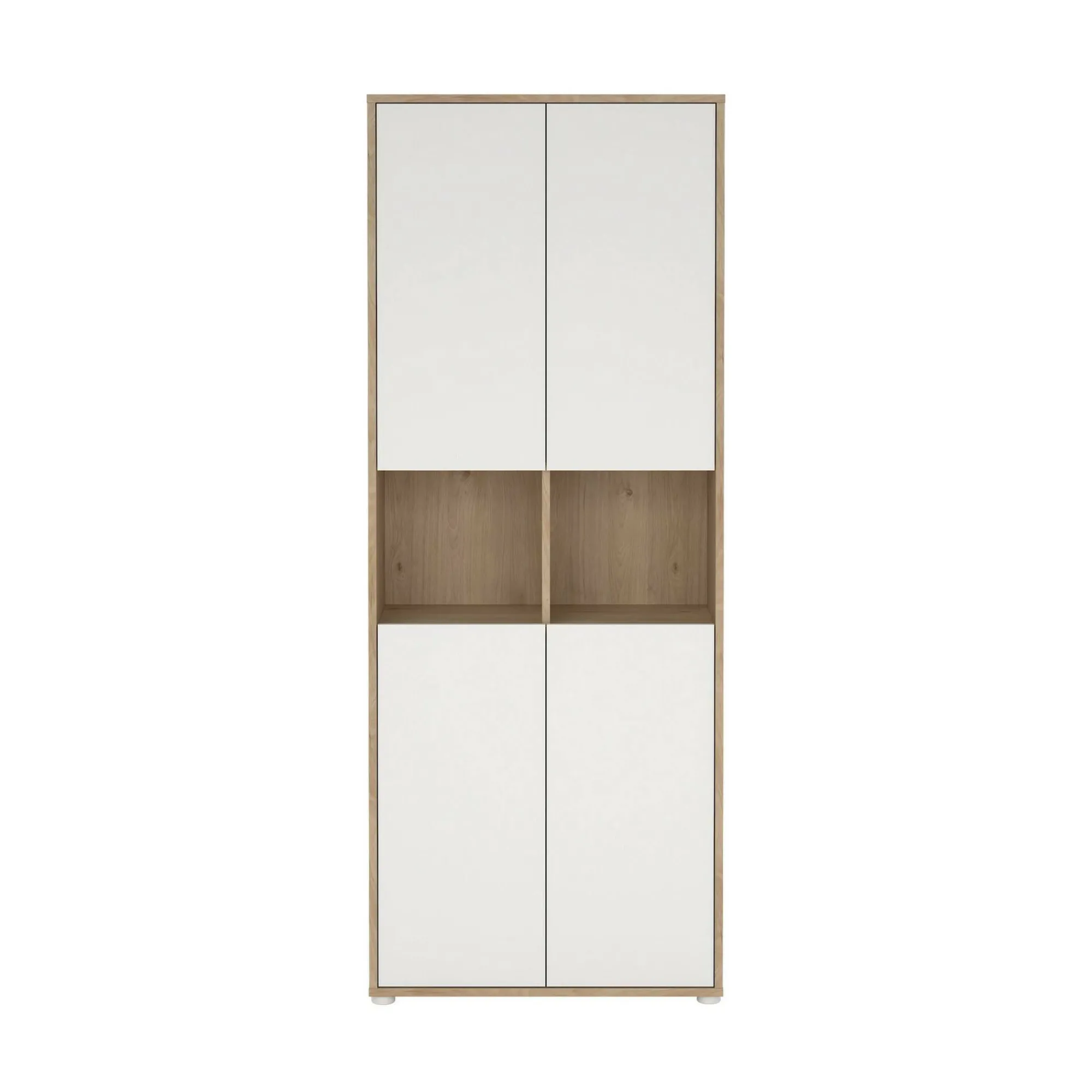 Libreria Pierre, 34x80 h205 cm, Rovere e Bianco<Dmora Flash Sale